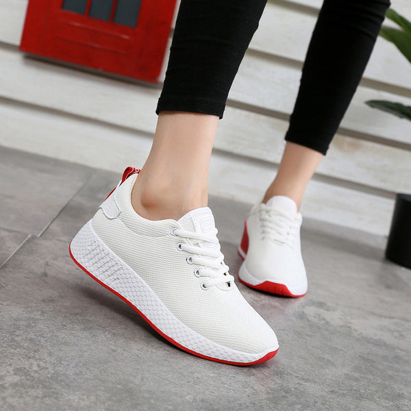 Air Mesh Tying Flat Women's Shoes